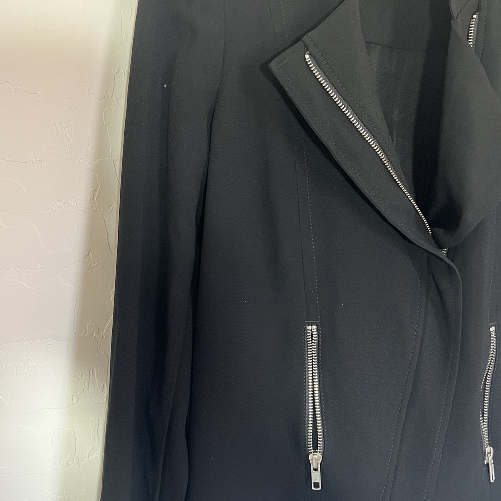 Aritzia Babaton Blazer Moto Jacket Woman's Dominic Size 6 Black - Picture 9 of 13